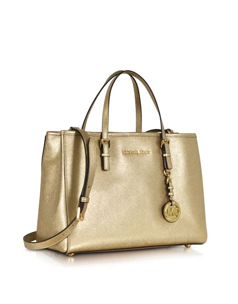 michael kors jet set chain tote gold|Michael Kors jet set saffiano.